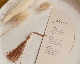 Boho Wedding Menu: Half Moon Arch with Silk Tassel
