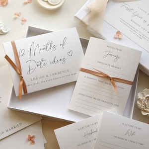 Caja de regalo personalizada para recién casados: recuerdo del primer año