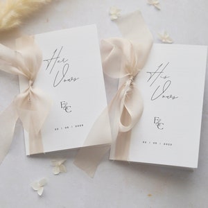Personalized Wedding Vow Books Set: Modern Minimalist Keepsake