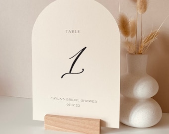 ARIA - Boho Arch Wedding Table Numbers Minimal Modern Wedding Table Cards Cutout A5 Size *stand not included*