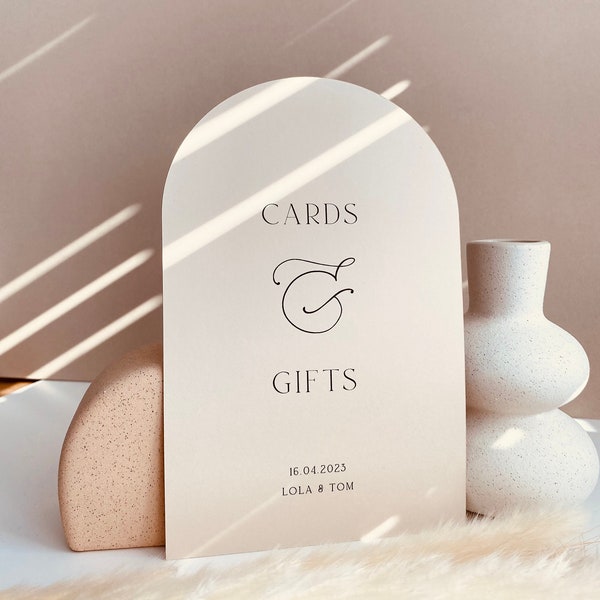 ARIA - Cartes et cadeaux de mariage Panneau Boho Arch | Panneau de table pour cadeaux et cartes de mariage *Support non inclus*