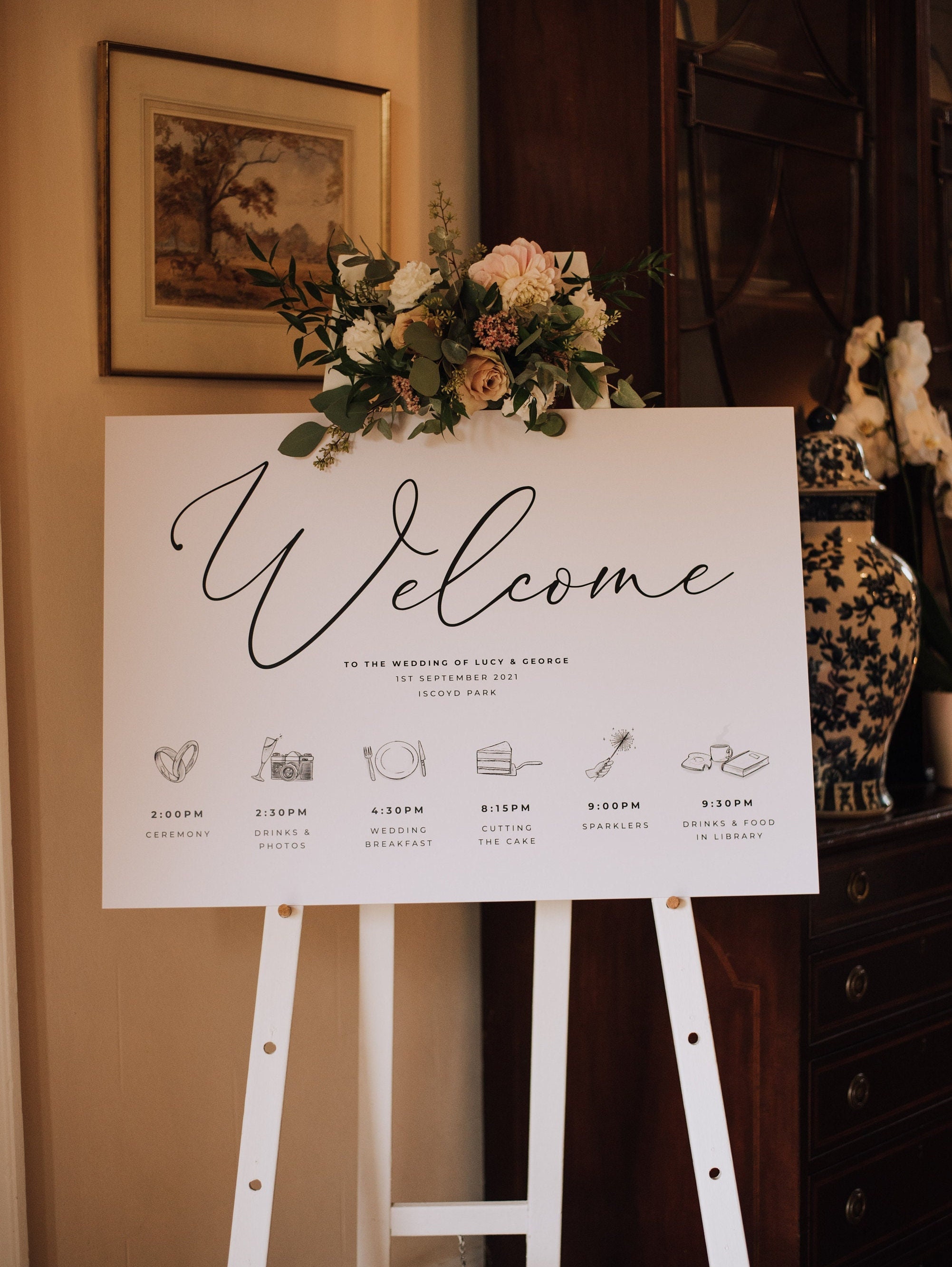 BRONTË - Minimalist Wedding Welcome Sign | Easel Sign Wedding *easel not included*