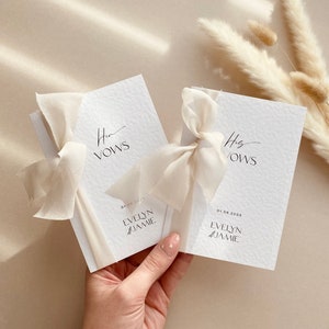 MADI Wedding Vow Books Set of 2 Write Your Own Vows Personalised Modern Minimal Ribbon Wedding Vow Book image 7