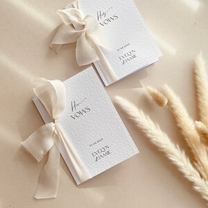 MADI Wedding Vow Books Set of 2 Write Your Own Vows Personalised Modern Minimal Ribbon Wedding Vow Book image 8