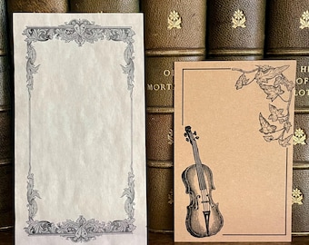 Dark Academia LightAcademia Inspired Stamped Card Note Card Stationery Set Pack for Bullet Journaling Penpal Letters Vintage Aesthetic