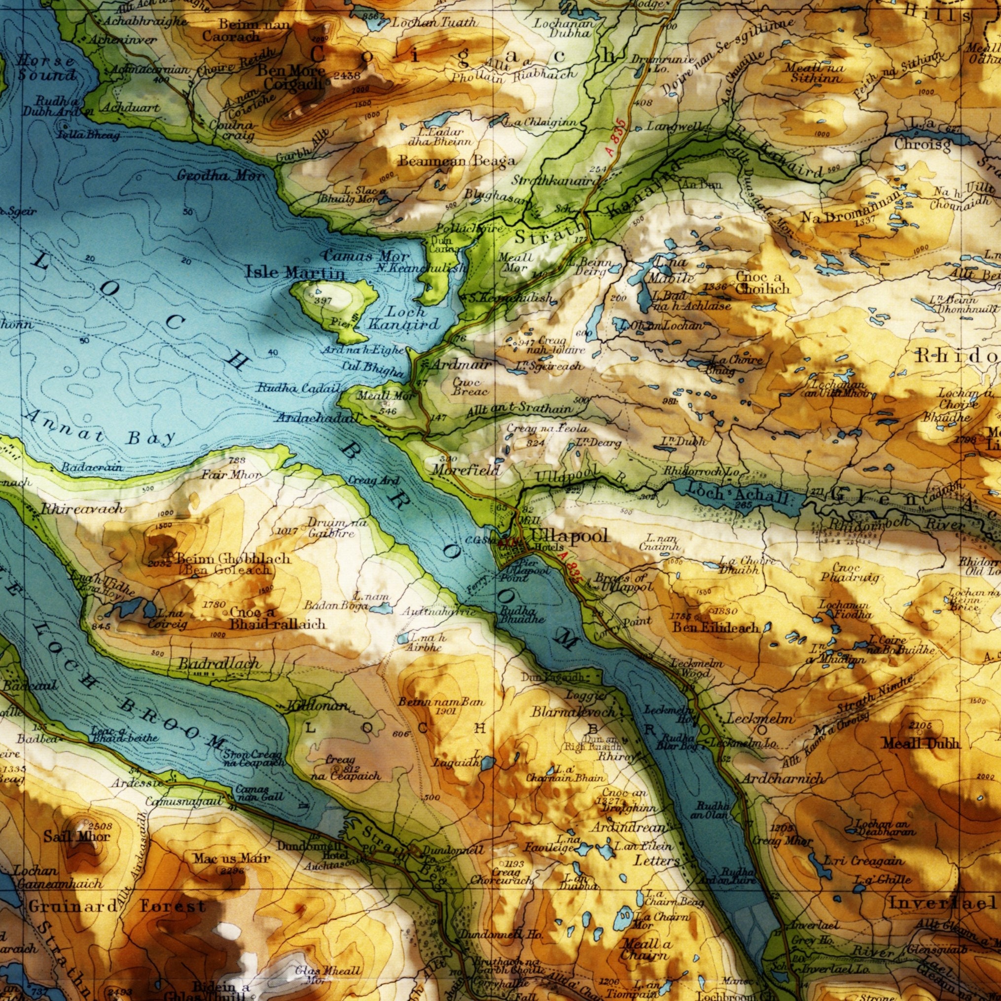 Ullapool Map Ullapool and Assynt 3D Effect Map - Etsy UK