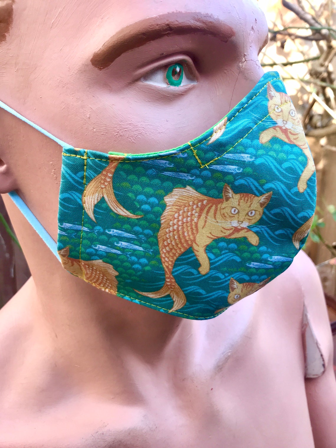 Cat fish face maskcat maskfish maskarty mask Etsy