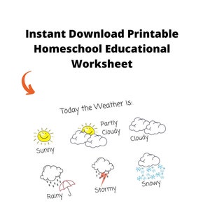 Weather Daily Kid Imprimible Descargar Cuaderno Kindergarten Educativo Hoja de Trabajo Aprendizaje