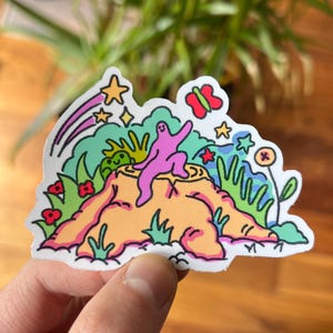 Schmetterling im Freien Tierchen Aufkleber, Frösche Insekten Whimsy Vibes, niedlich anpassen Laptops, Journals, Planer, Kindle, Gepäck