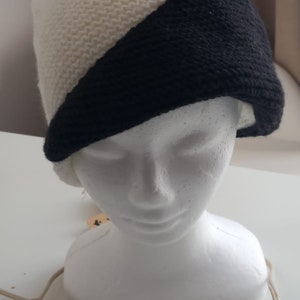 Crochet hat Romantic hat Clochet hat Spring hat Black and white hat