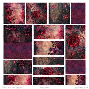 Dark Romance 2 Patchwork Helper Element Sheets | Pre-Cut Tumbler Elements | 12x12 or 10x10 | Epoxy Tumbler Supplies