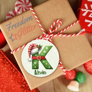 Custom Christmas Gift Tags Cute Elf Style – Personalized Name Stickers (25 per Sheet)