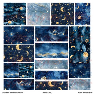 Celestial Skies 1 Patchwork Helper Element Sheets | Pre-Cut Tumbler Elements | 12x12 or 10x10 | Epoxy Tumbler Supplies