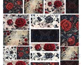 Dark Romance 1 Patchwork Helper Element Sheets | Pre-Cut Tumbler Elements | 12x12 or 10x10 | Epoxy Tumbler Supplies