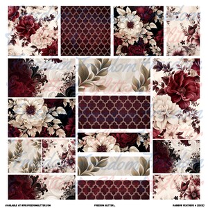 Dark Romance 3 Patchwork Helper Element Sheets | Pre-Cut Tumbler Elements | 12x12 or 10x10 | Epoxy Tumbler Supplies