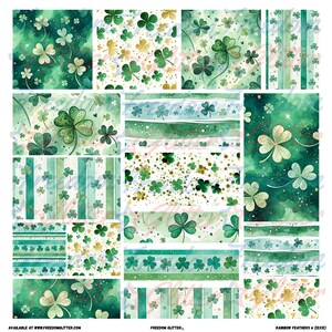 Shamrock 1 Patchwork Helper Element Sheets | Pre-Cut Tumbler Elements | 12x12 or 10x10 | Epoxy Tumbler Supplies