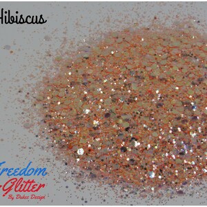 Hibiscus/Pastel Coral Iridescent Glitter/Pastel Glitter/Chunky Glitter
