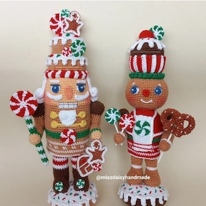 The Gingerbreadman and the Gingerbread Nutcracker pdf amigurumi crochet patterns by Miss Daisy