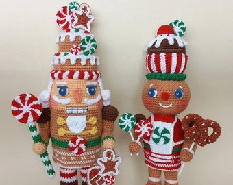 The Gingerbreadman and the Gingerbread Nutcracker pdf amigurumi crochet patterns by Miss Daisy