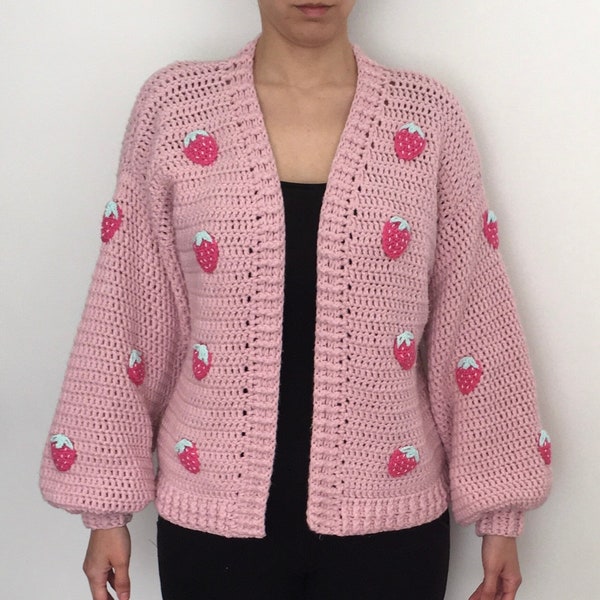 Strawberry cardigan pdf crochet pattern