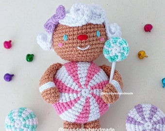 Lady Gingerbread amigurumi pdf crochet digital pattern