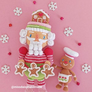 Santa and the Gingerbreadmen by MISS DAISY HANDMADE pdf amigurumi pattern - digital crochet file