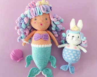 Mermaid and Merbunny PDF Crochet Patterns Amigurumi Dolls