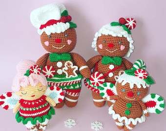 Christmas Gingerbread Family Amigurumi Crochet Patterns