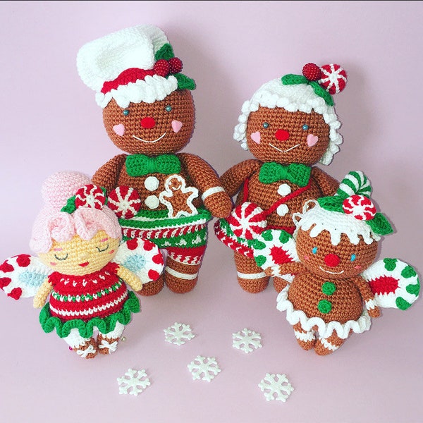 Christmas Gingerbread Family Amigurumi Crochet Patterns