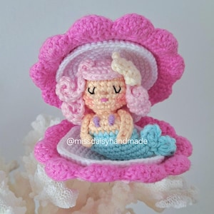 Patrón de ganchillo amigurumi de sirena y concha (PDF)