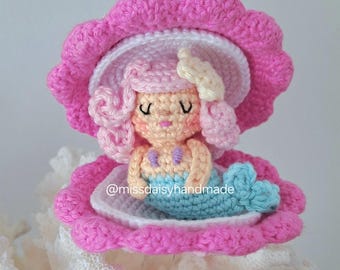 Patrón de ganchillo amigurumi de sirena y concha (PDF)