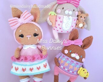Miss Daisys Bunnies Digital Amigurumi PDF Crochet Patternss in English