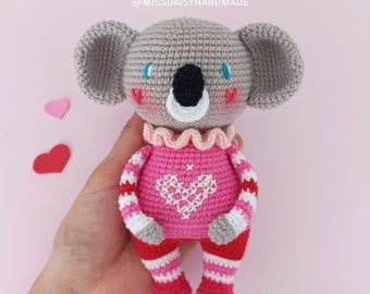 Bruno il Koala Romantico FILE PDF MODELLO amigurumi all'uncinetto