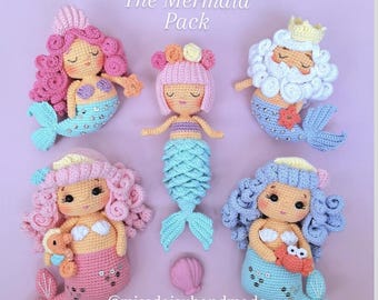 The Mermaid Pack by Miss Daisy amigurumi crochet PDF pattern