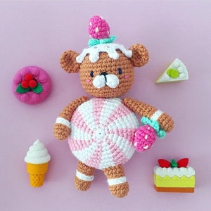 The gingerbear (Candy Bear) Amigurumi Crochet digital pdf pattern