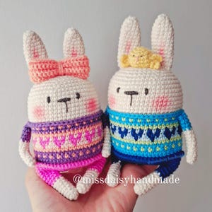 Mimi and Rori easter bunnies amigurumi pattern pdf file by Miss Daisy