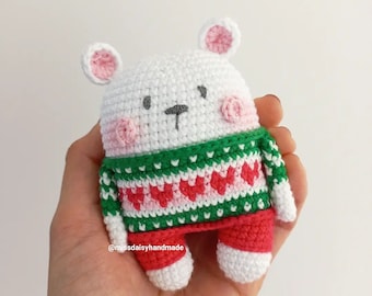 Baby polar bear pattern pdf amigurumi crochet by Miss Daisy Handmade
