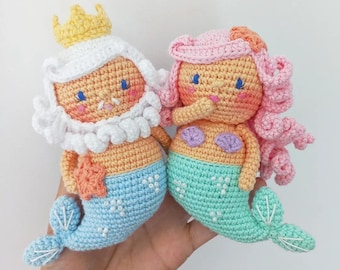 Modèle au crochet King Triton et la sirène amigurumi par Miss Daisy
