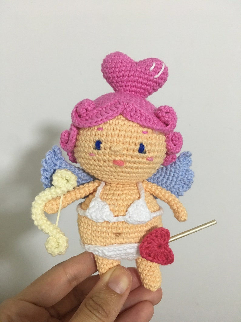 Schema amigurumi all'uncinetto Lady Cupido San Valentino di MISS DAISY immagine 2