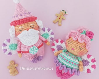 Sugarplum Fairy and Little Santa pdf PATTERN crochet amigurumi