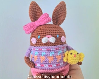 Lili the chocolate bunny by Miss Daisy PDF amigurumi crochet pattern in english