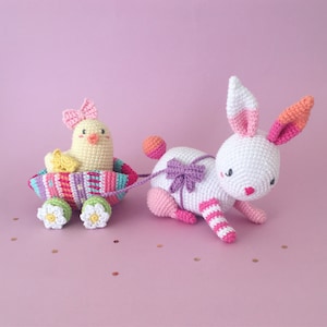 Easter bunny and chick amigurumi crochet pattern pdf by MISS DAISY