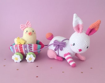 Easter bunny and chick amigurumi crochet pattern pdf by MISS DAISY