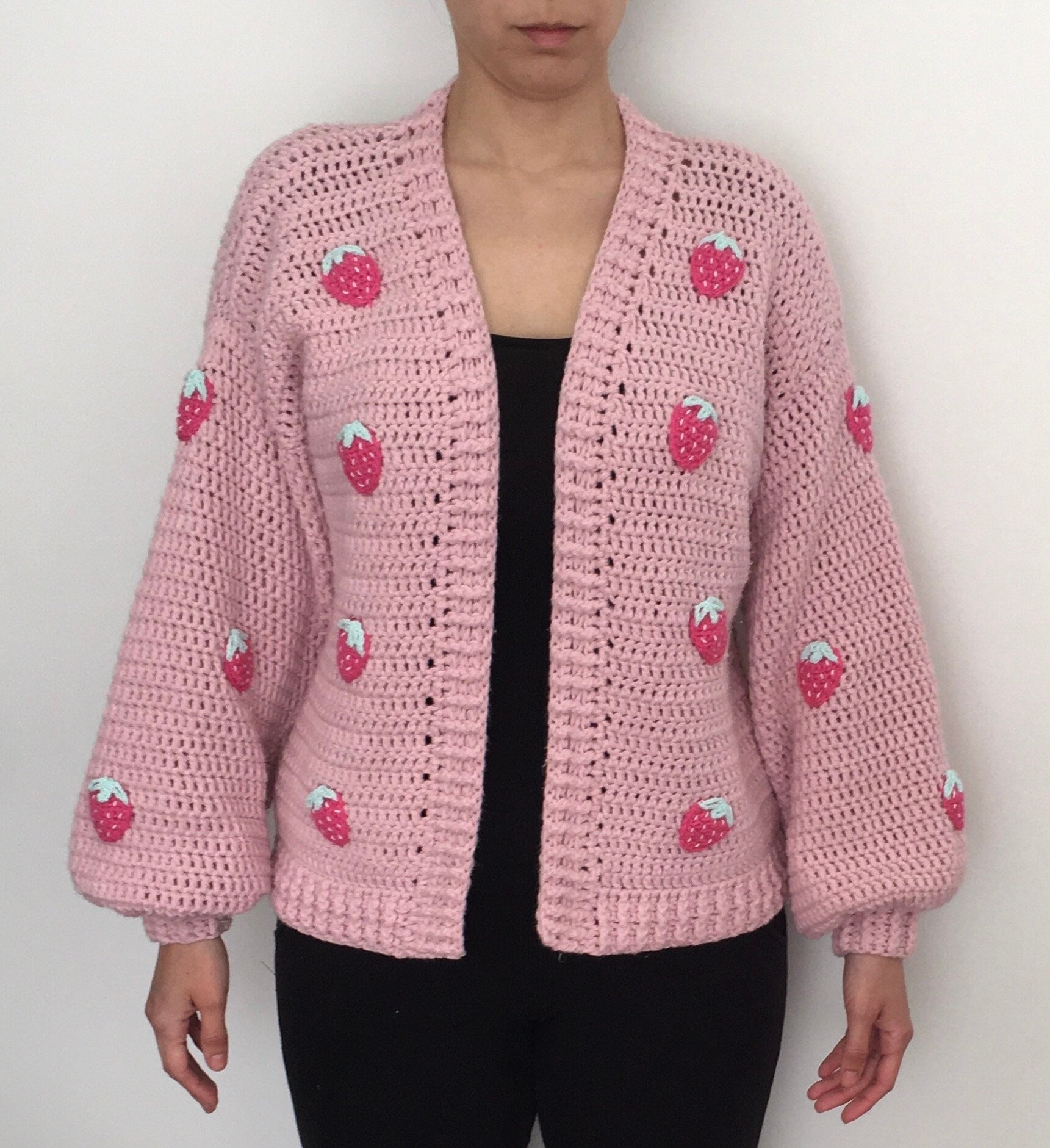 Strawberry Cardigan - Etsy Israel