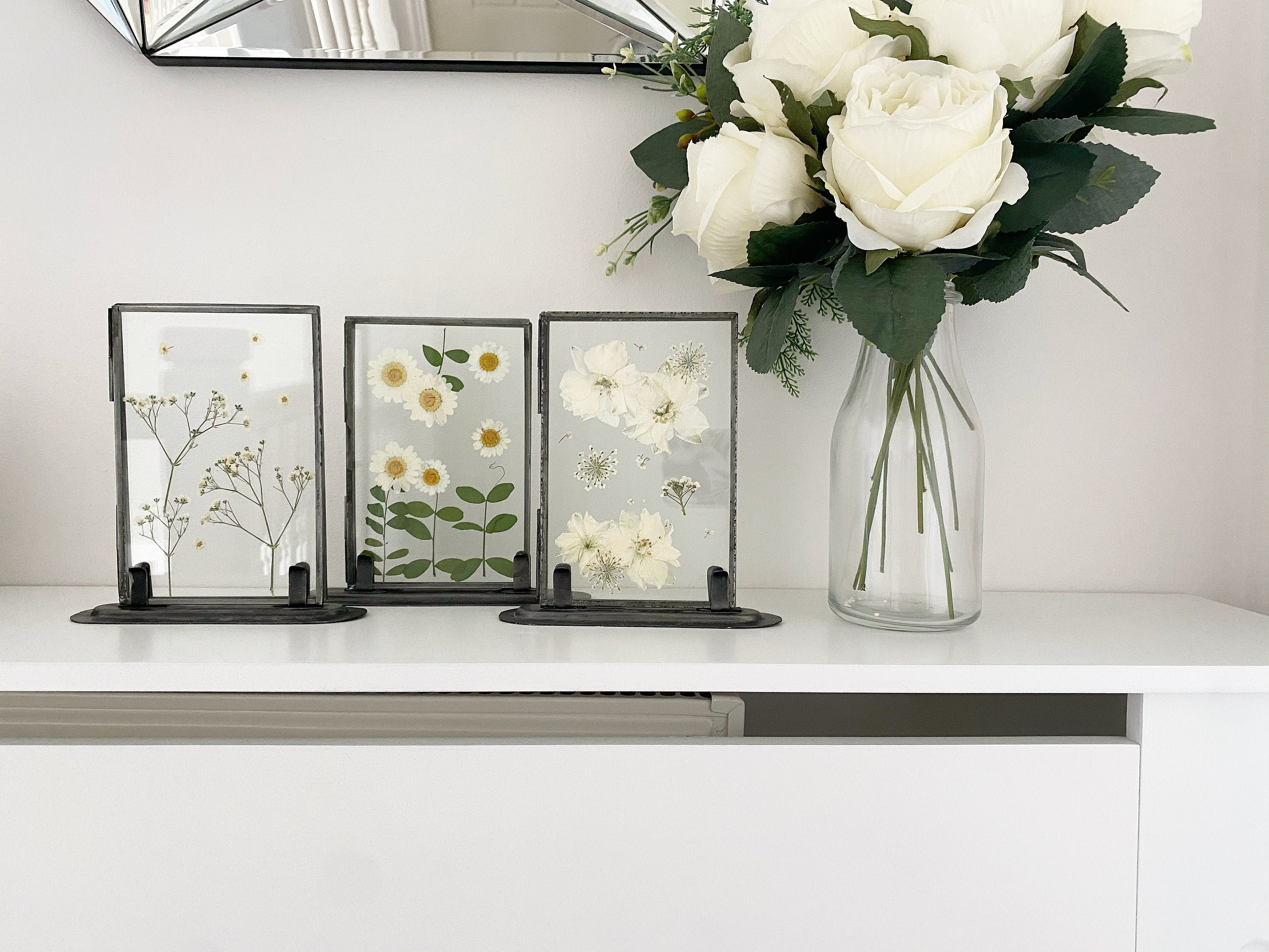 Three White Pressed Flower Floating Photo Frames 5x7 Etsy three-white-pressed-flower-floating-photo-frames-5x7-etsy