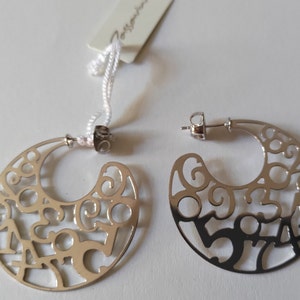 Silver earrings in silver 4cm diameter