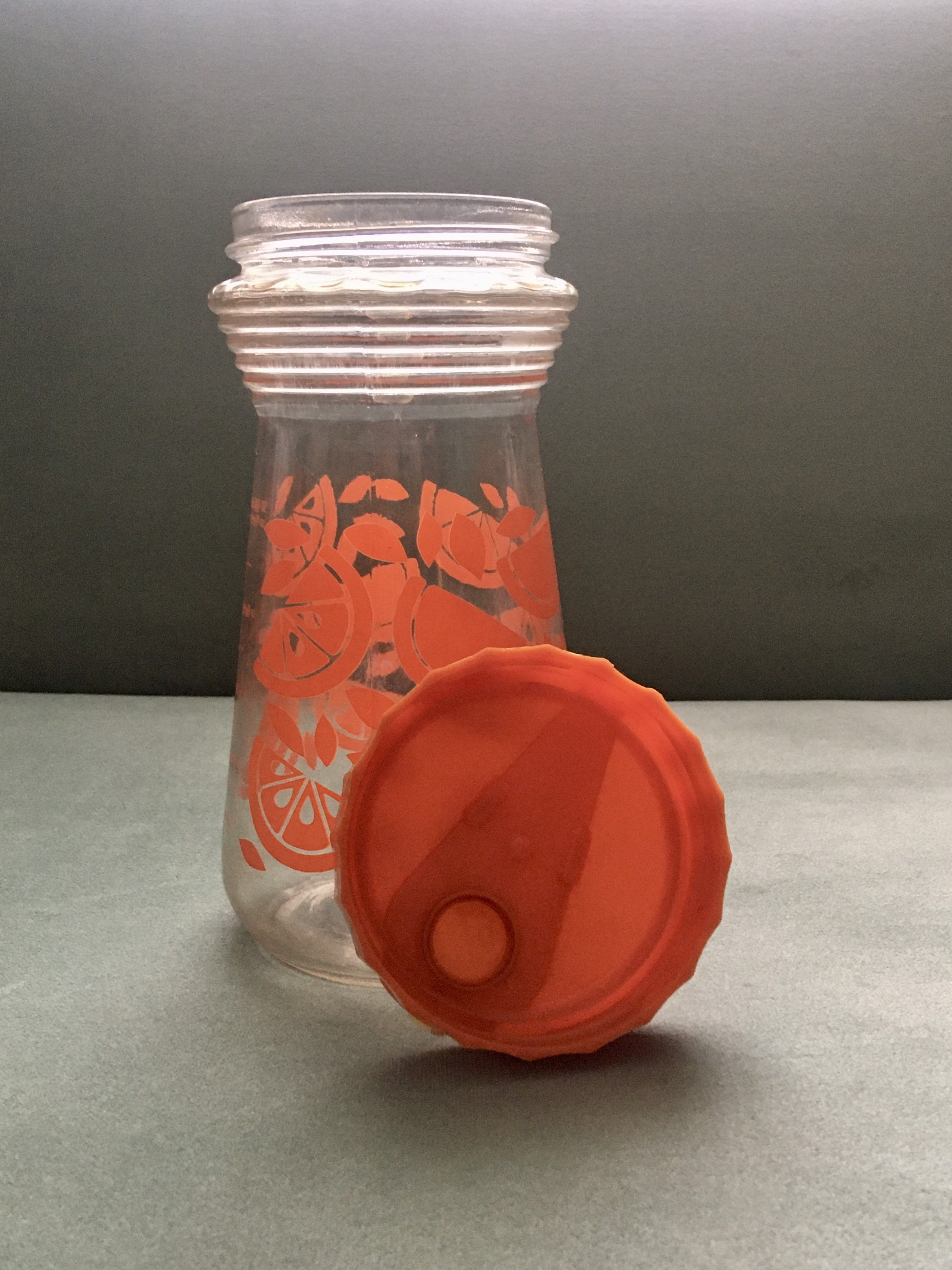 Mid Century Modern Orange Juice Snaptop Carafe Etsy