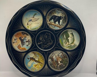 Vintage Maine Souvenir Metal Decorative Serving Tray