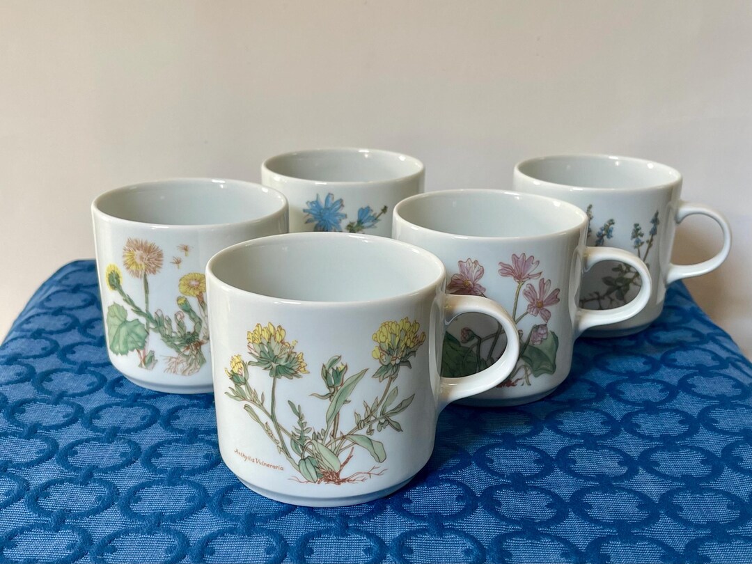 Vintage Wildflower Ceramic Mugs - Etsy