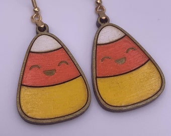 Candy corn earrings, kawaii fall autumn harvest earrings, Halloween earrings